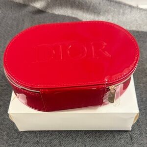 Dior Glossy Red Cosmetic Pouch